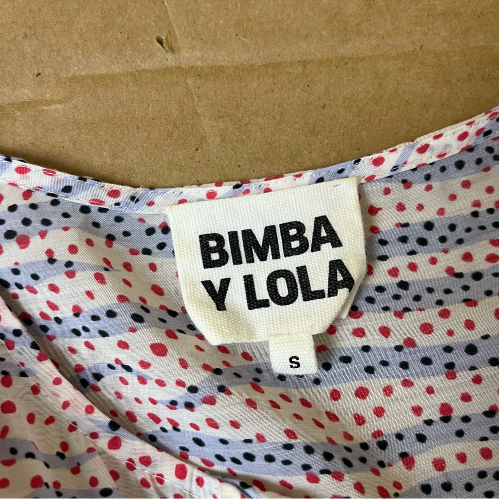 Bimba Y Lola Zebra Print Polka Dot Button Down Shirt - Picture 6 of 7
